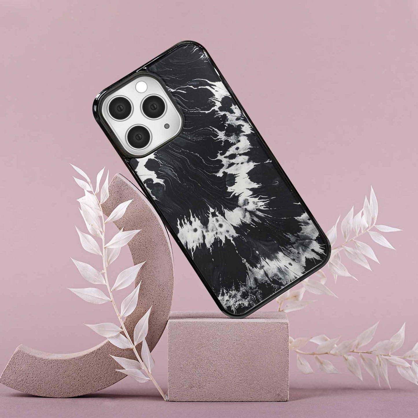 iPhone 15 Pro Max Case — Black White Animal Print, Custom Printed Phone Case