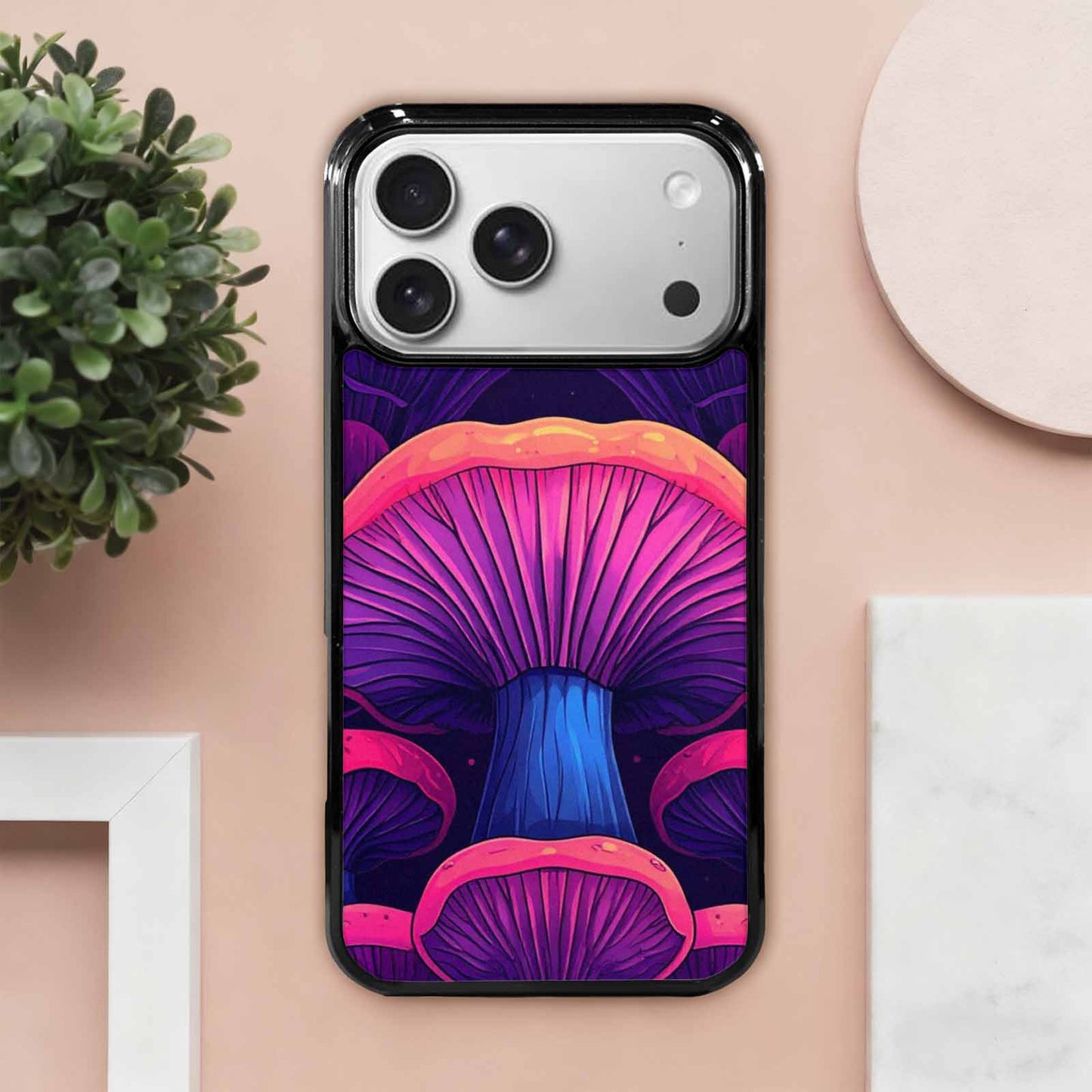 iPhone 17 Pro Max Case — Psychedelic Mushroom Cartoon Pattern Cartoon Cute, Custom Art Phone Cover