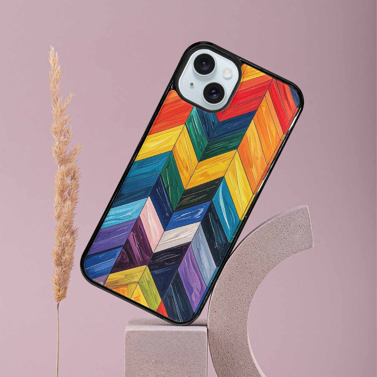 iPhone 15 Plus Case — Progress Pride Flag Color Theme Small, Custom Printed Phone Case