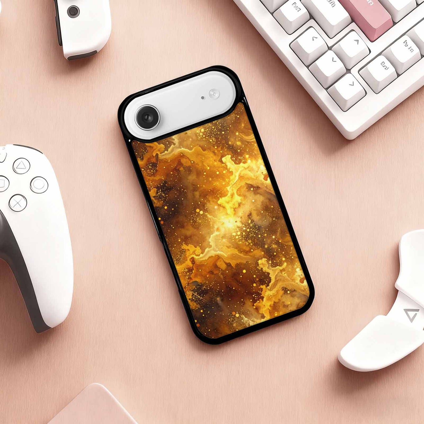 iPhone 17 Air Case — Galaxy Art Golden Cosmic Glow Galaxy, Unique Phone Case Design