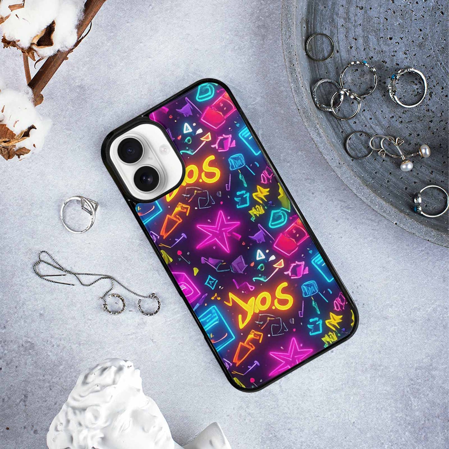 iPhone 16 Plus Case — 80s Retro Motif 80s Retro Motifs, Custom Designed Case Cover