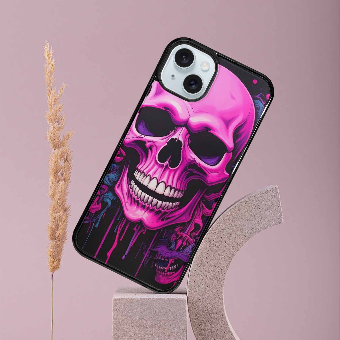 iPhone 15 Plus Case — Pink Purple Skeletons Neon Drip Melting, Custom Made Phone Cover