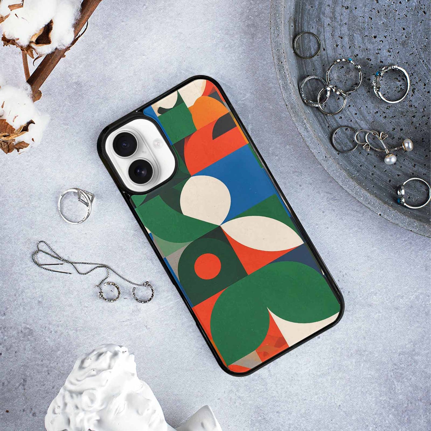 iPhone 16 Plus Case — 1990s Memphis Art Pattern, Original Design Phone Case