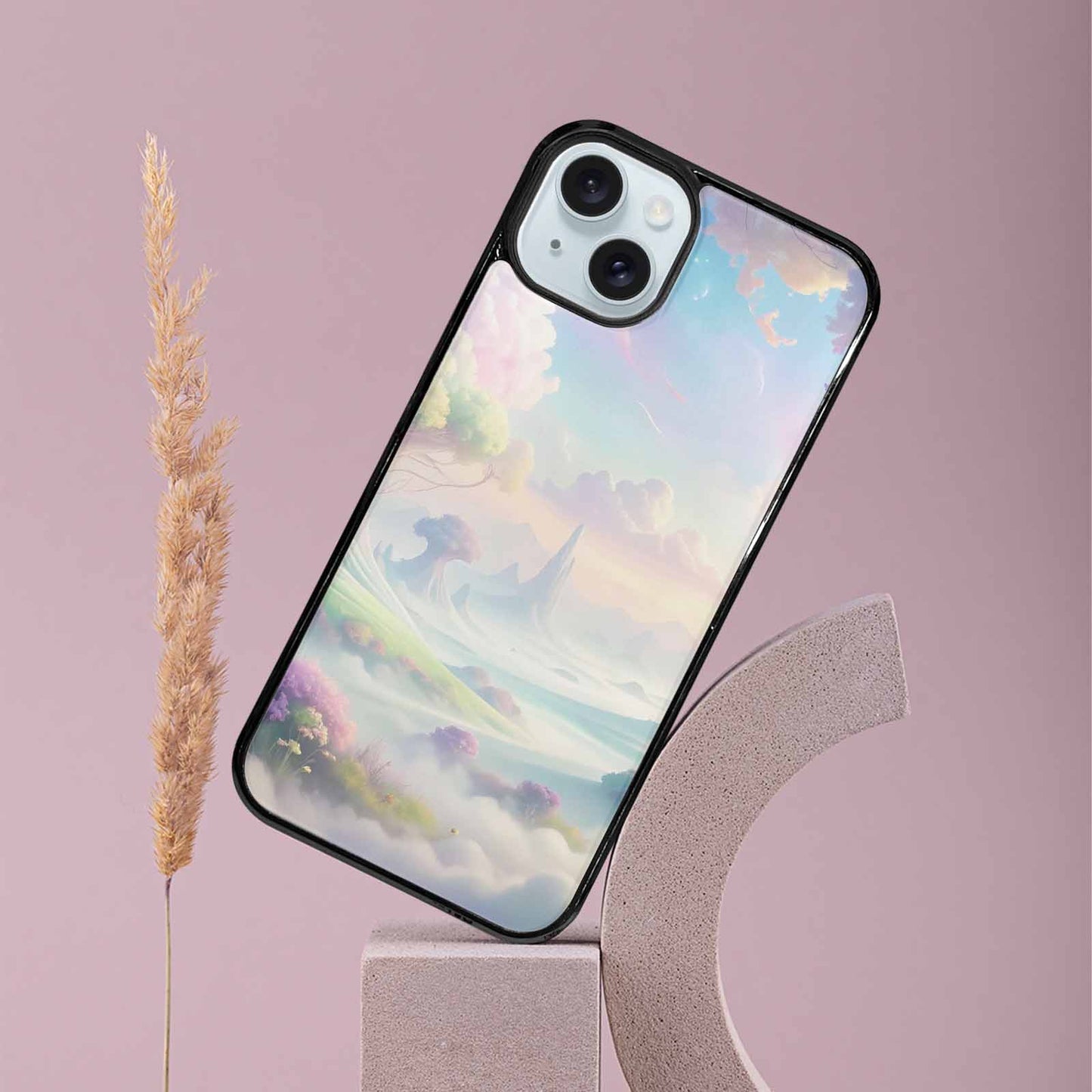 iPhone 15 Plus Case — Surrealist Dreamscape Illustration Pattern, Personalized Phone Case