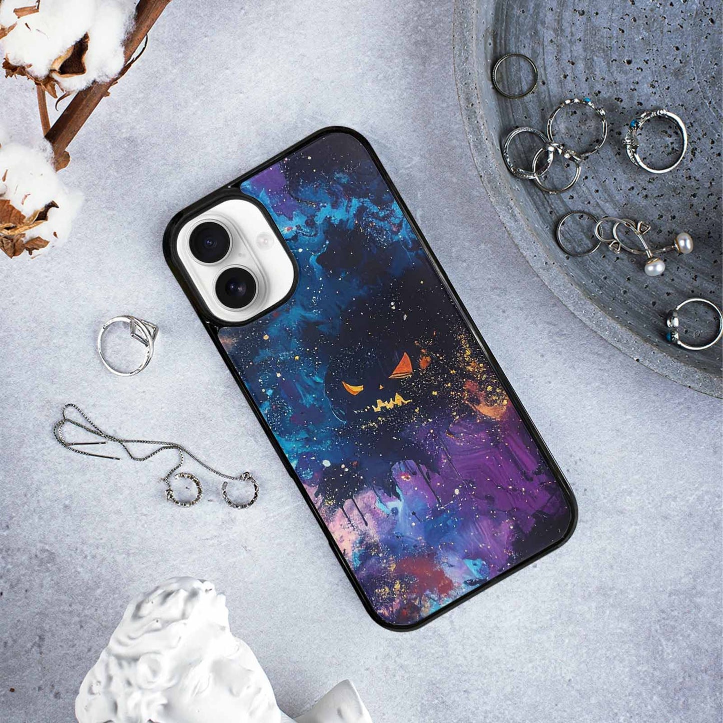 iPhone 16 Plus Case — Eamless Repeating Pattern Of Overlapping Pumpkin, Personalized Phone Case