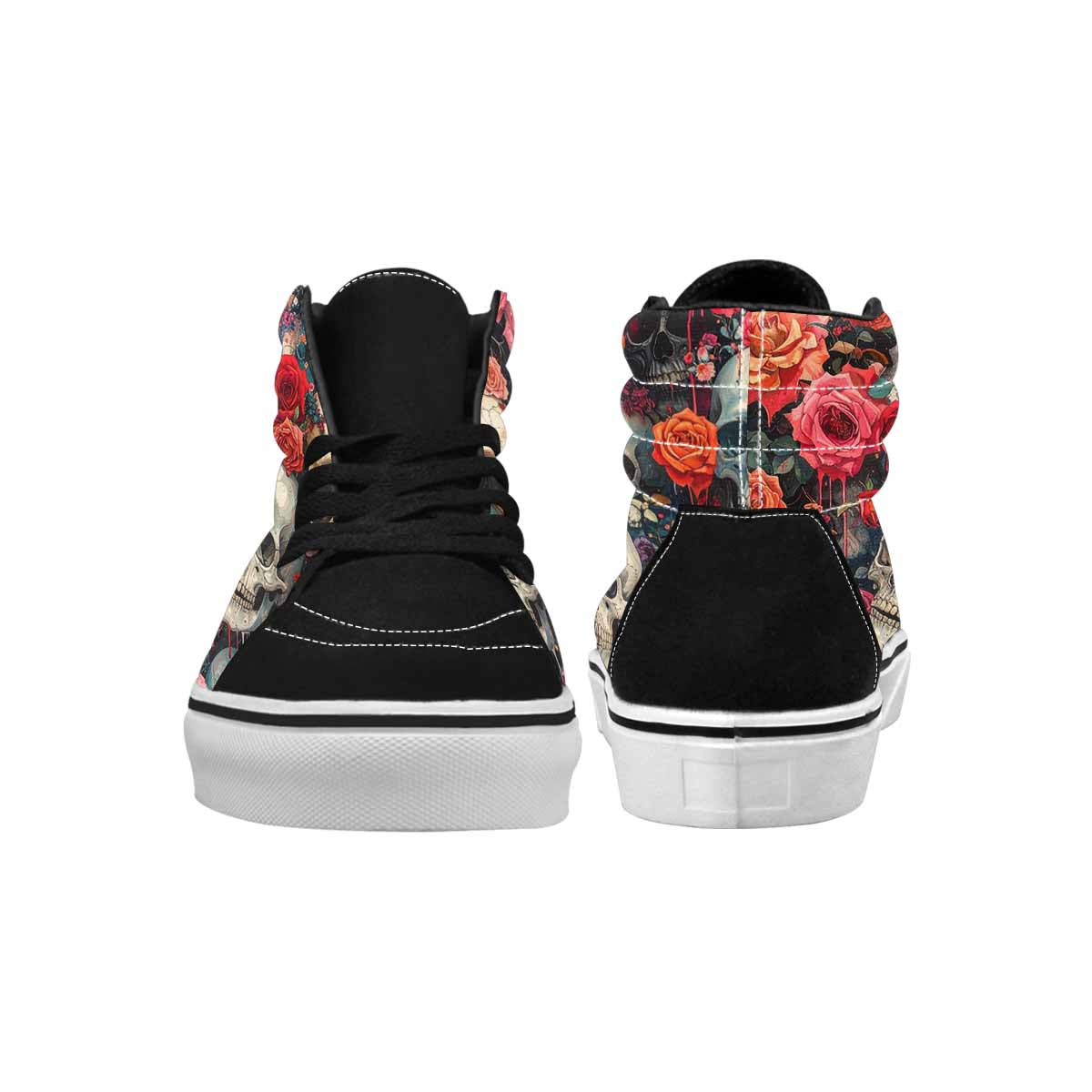 MEN'S Skulls Roses Skulls Roses High Top Canvas Y2K Custom Shoes