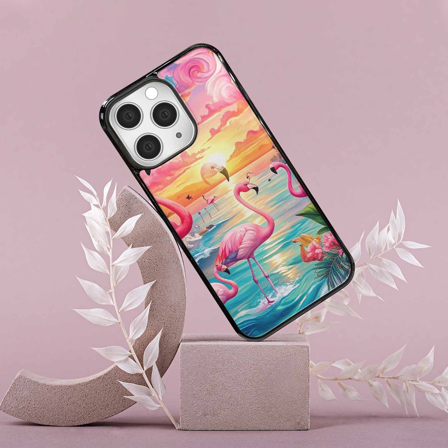 iPhone 15 Pro Max Case — Flamingo Tropical Flamingo Tropical Pattern Hundreds, Custom Phone Case