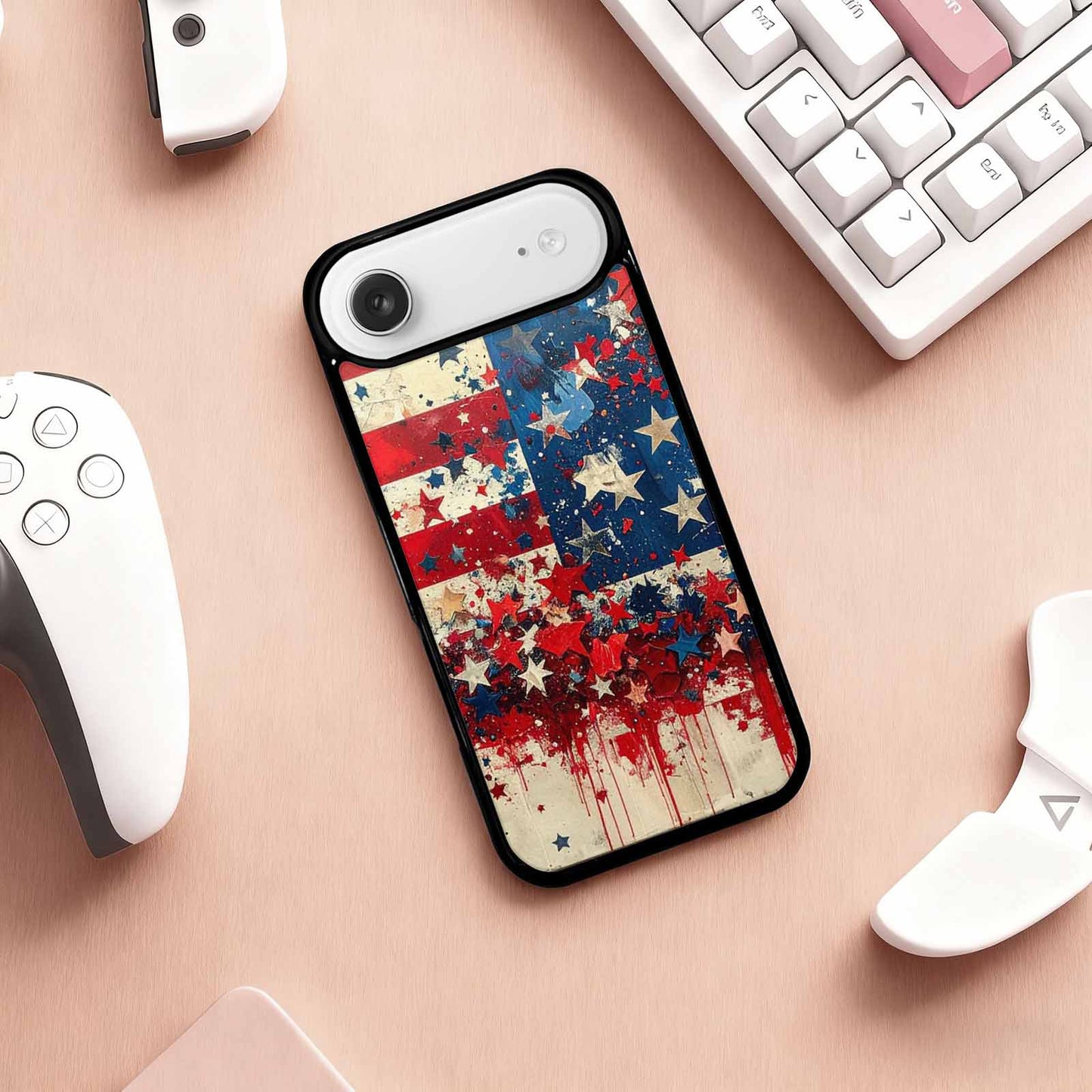 iPhone 17 Air Case — Patriotic Stars And Stripes American Galaxy, Custom Art Phone Cover