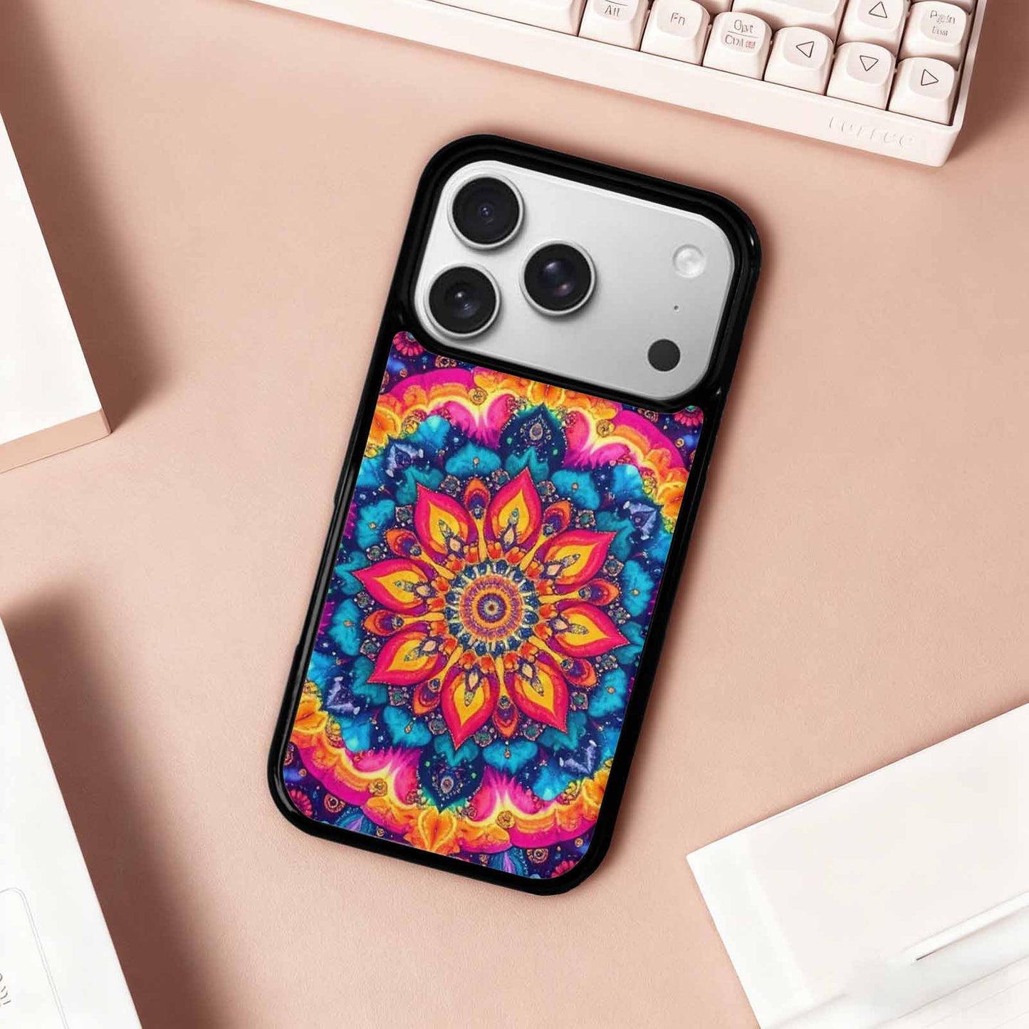 iPhone 17 Pro Case — Tie Dye Mandala Art Seamless Tie, Custom Made Phone Cover