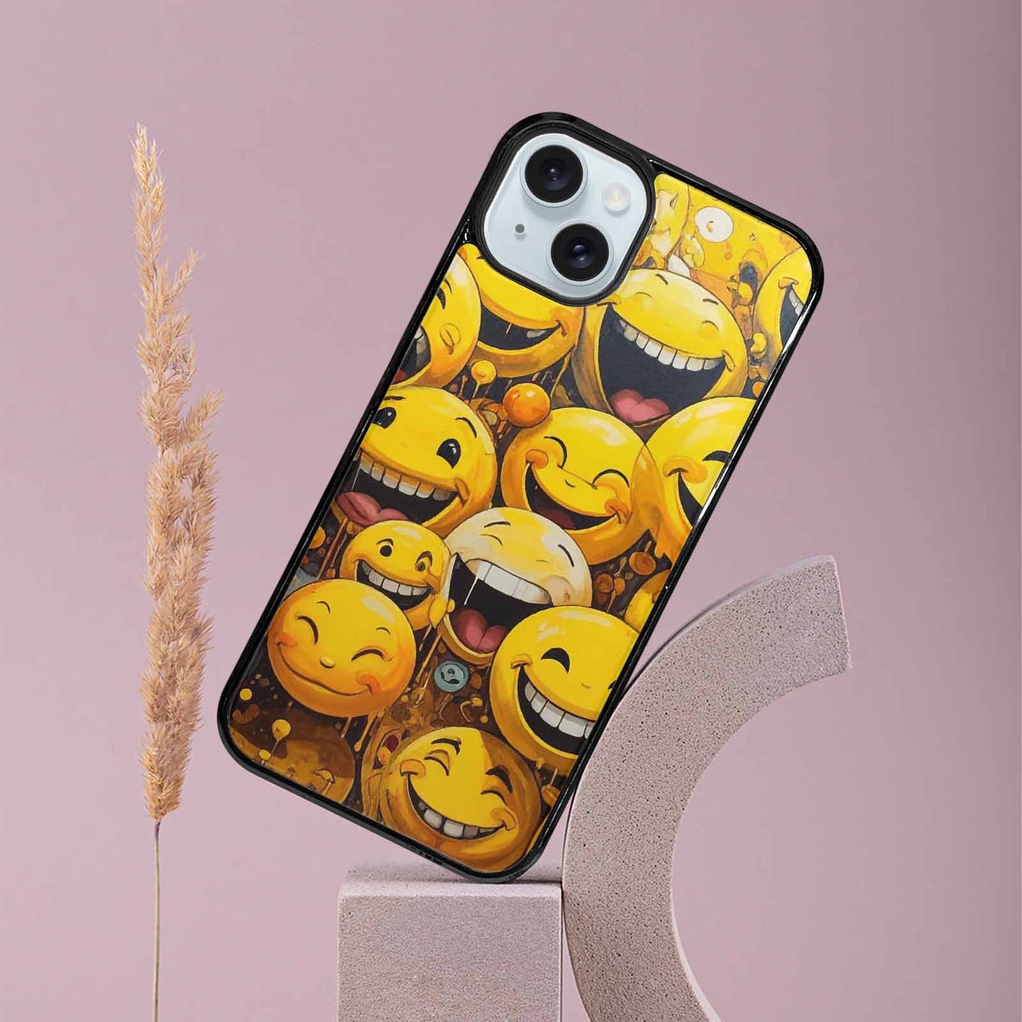 iPhone 15 Plus Case — Melting Moon Smiley Red Splatt Pvn, Original Design Phone Case