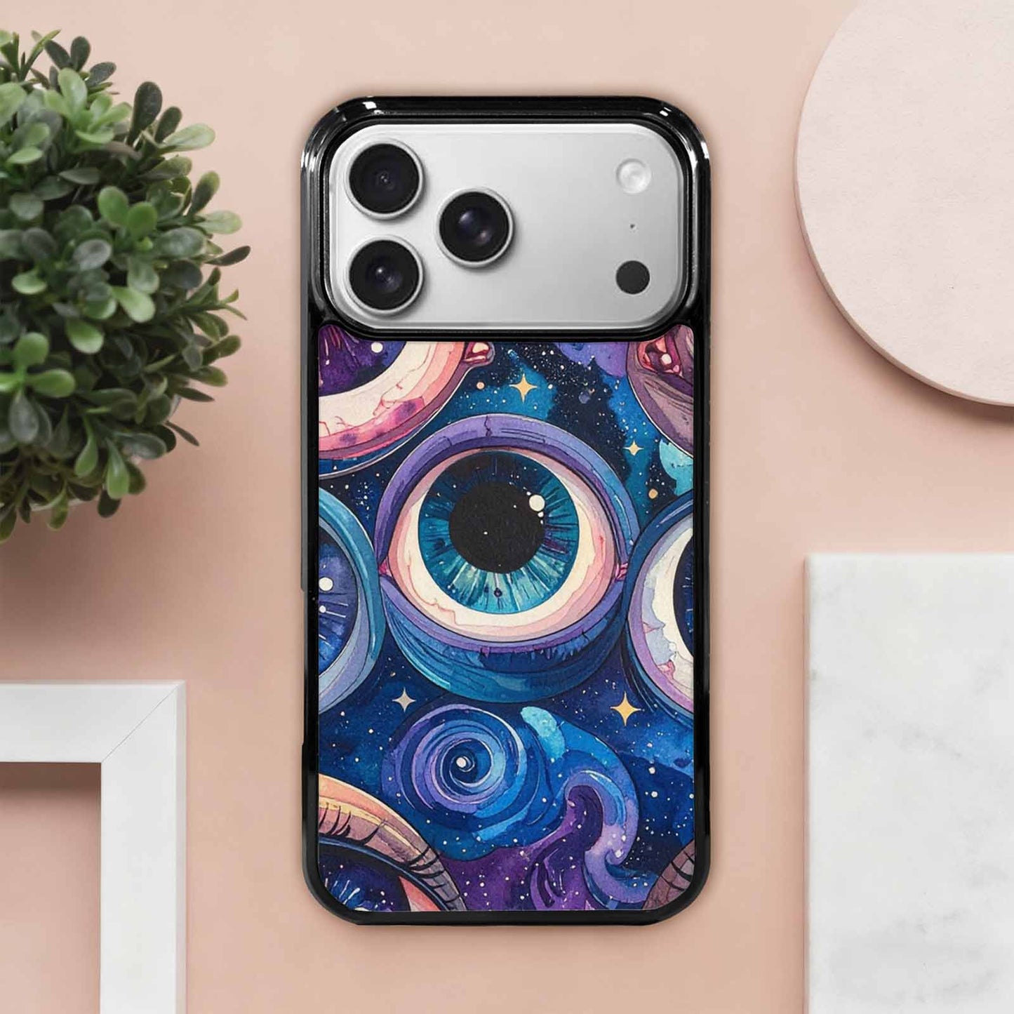 iPhone 17 Pro Max Case — Seamless Tileable Pattern Of Galaxy Space, Custom Printed Phone Case