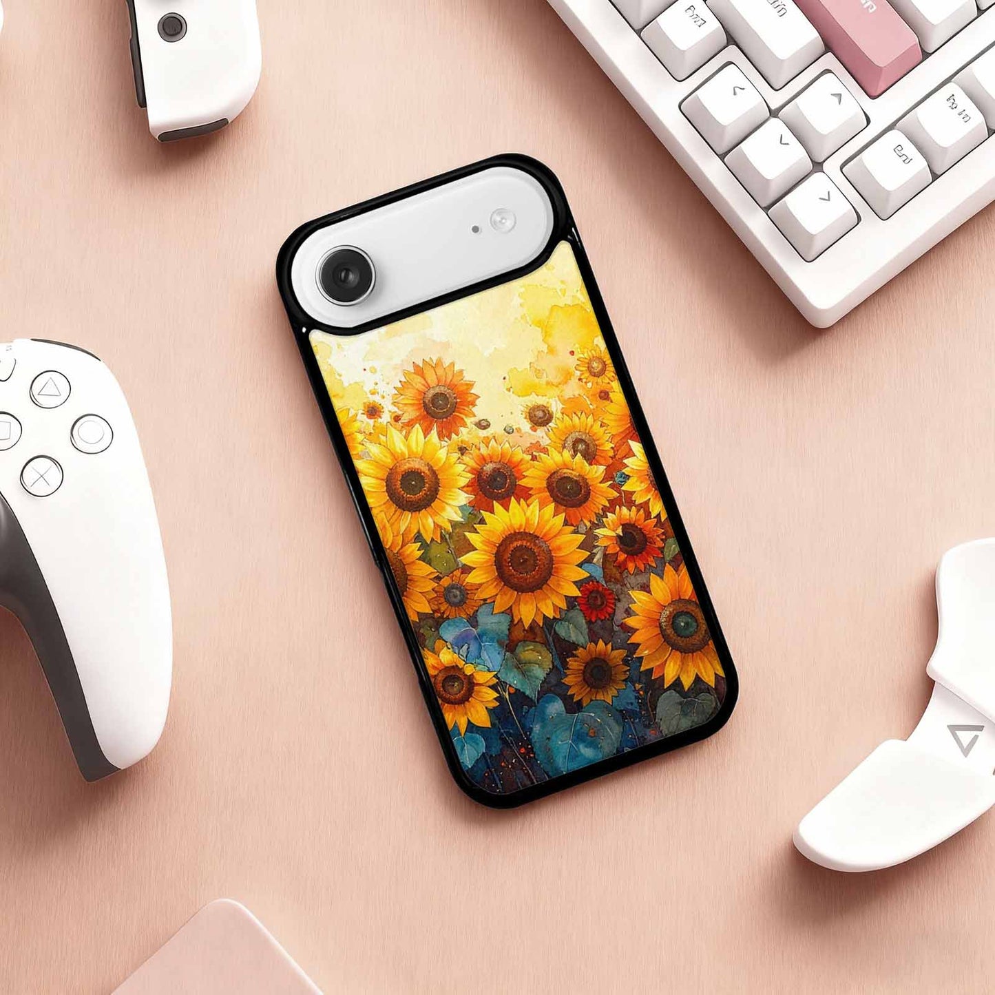 iPhone 17 Air Case — Full Color Vibrant Sunflower Burst Floral, Custom Phone Case