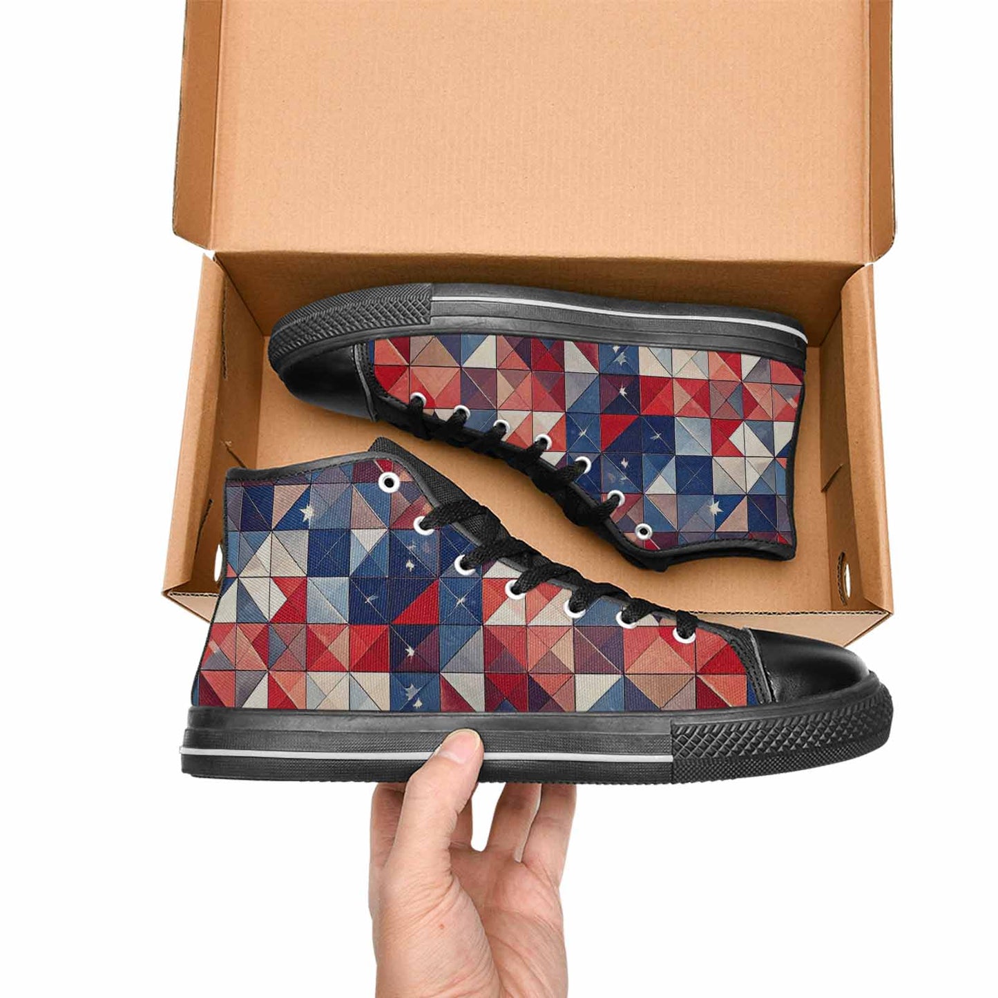 MEN'S American Flag Stars High Top Canvas Dark Academia Sneakers