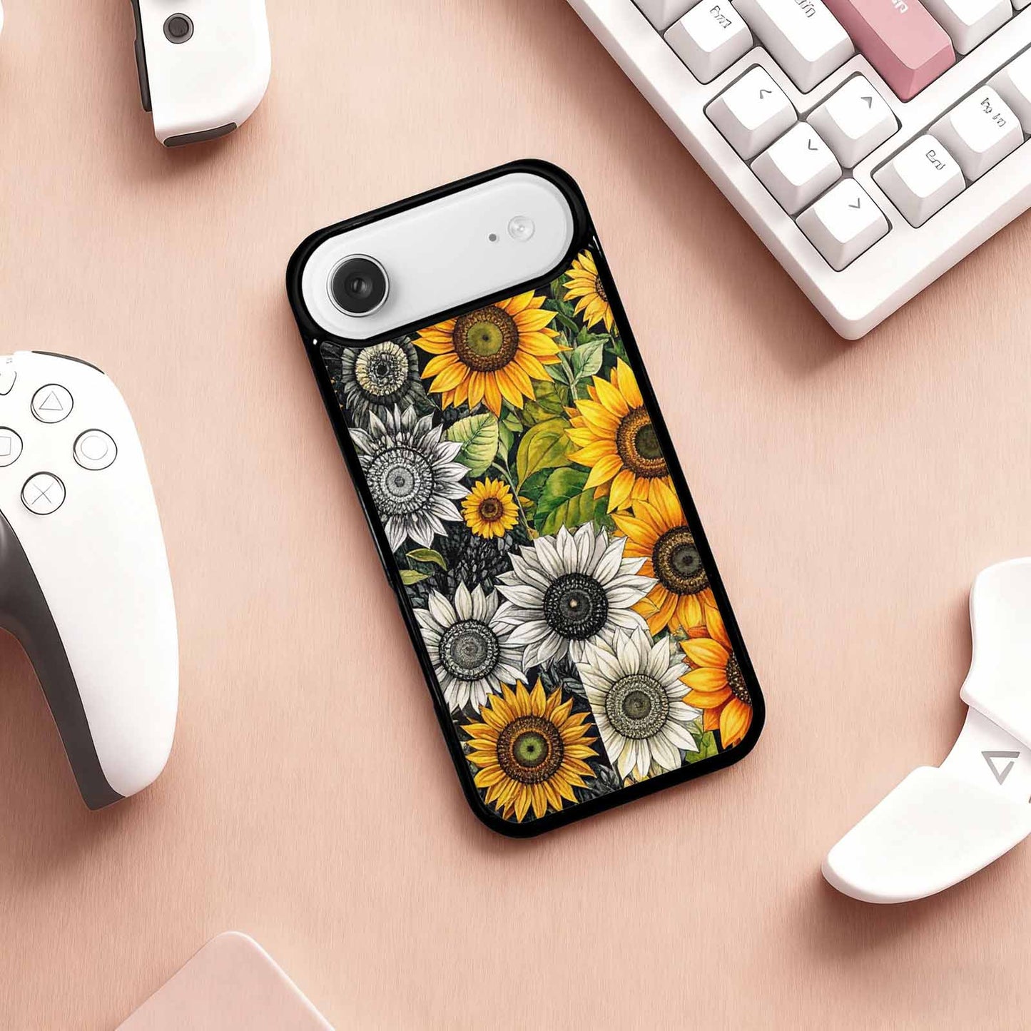 iPhone 17 Air Case — Small Sunflower Pattern Randomly Varying Floral, Custom Designed Case Cover