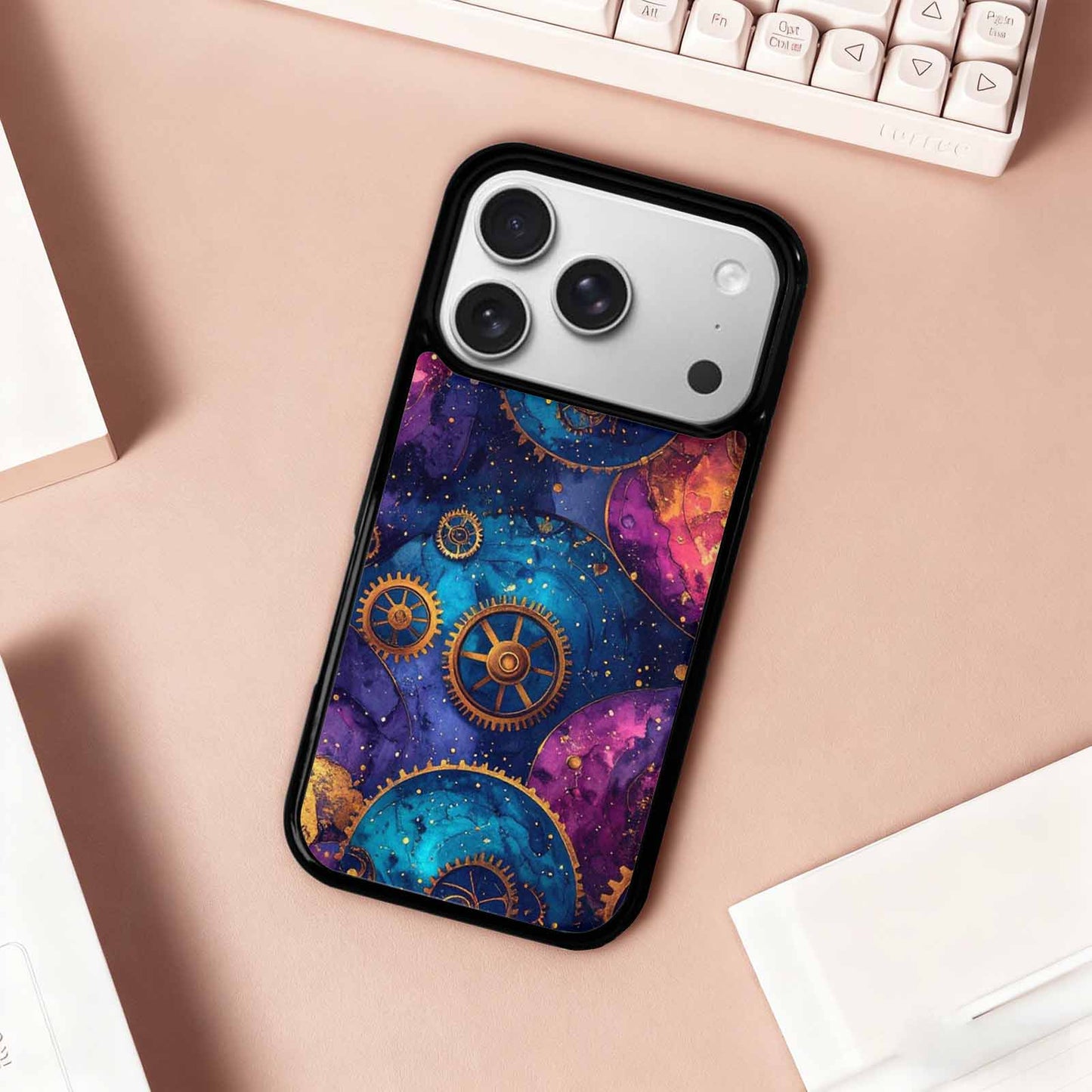 iPhone 17 Pro Case — Steampunk Galaxy Art Seamless Pattern Galaxy, Original Design Phone Case