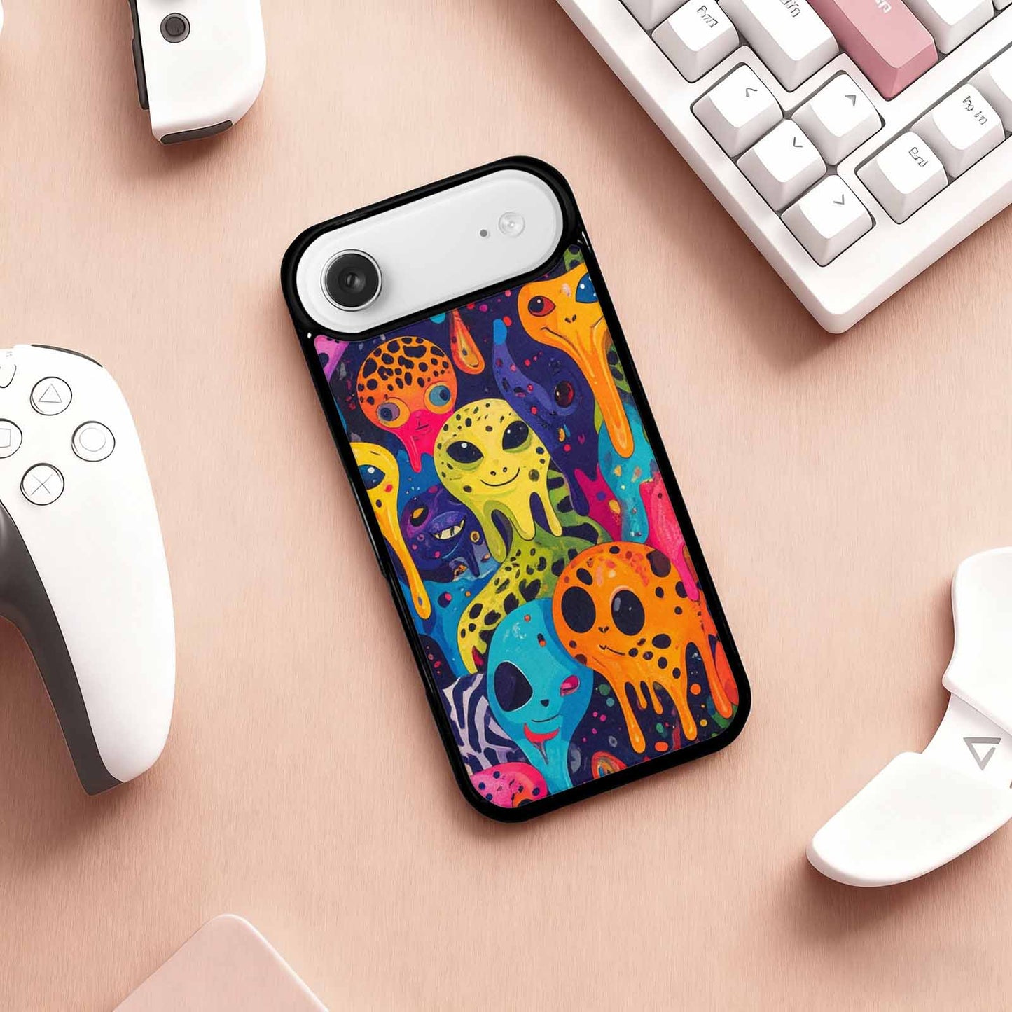 iPhone 17 Air Case — Melting Aliens Pattern Hundreds Of Alien, Custom Printed Phone Case