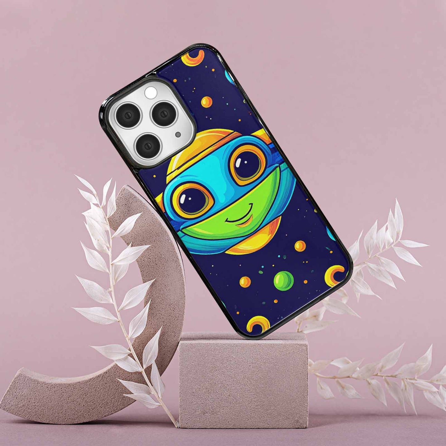 iPhone 15 Pro Max Case — Alien Ufo Cartoon Art Pattern, Personalized Phone Case
