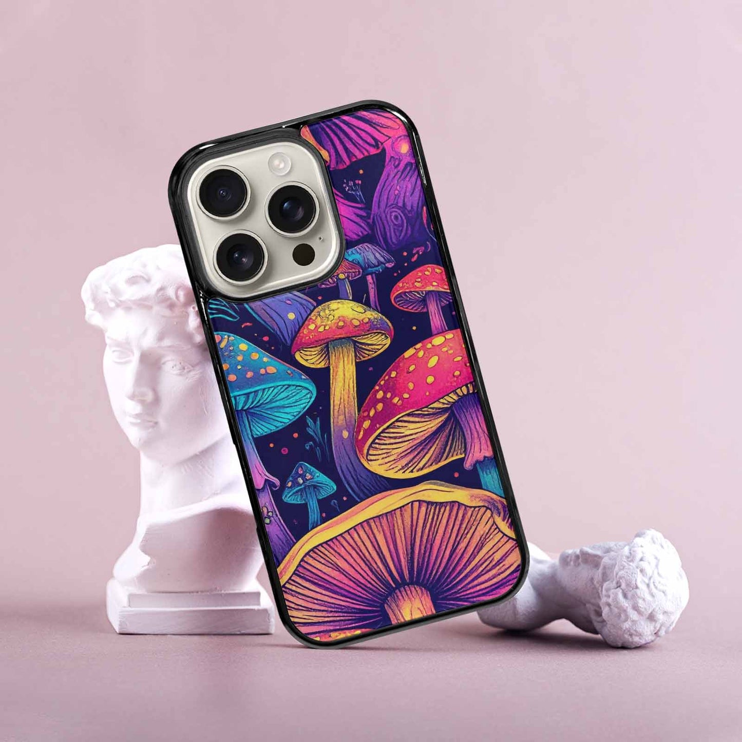 iPhone 16 Pro Case — Mushroom Psychedelic Art Seamless Pattern Vibrant, Original Design Phone Case