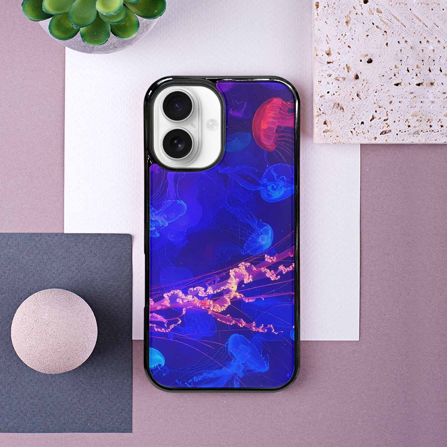 iPhone 16 Case — Jellyfish Glow Jellyfish Glow Pattern Hundreds, Custom Designed Case Cover
