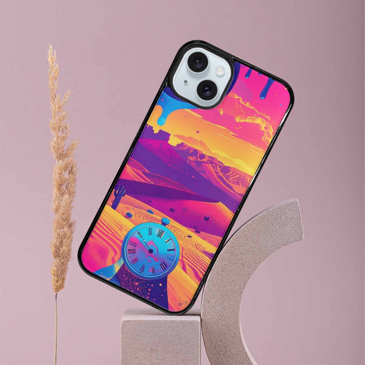 iPhone 15 Plus Case — I Surrealist Dreamscape Pattern Melting Clocks, Customized Protective Case