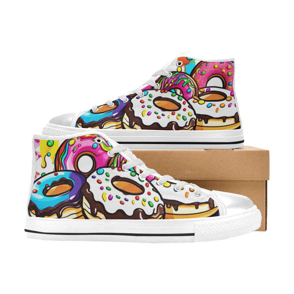 WOMEN'S Dripping Frosting From Rainbow High Top Canvas Grunge Custom Sneakers