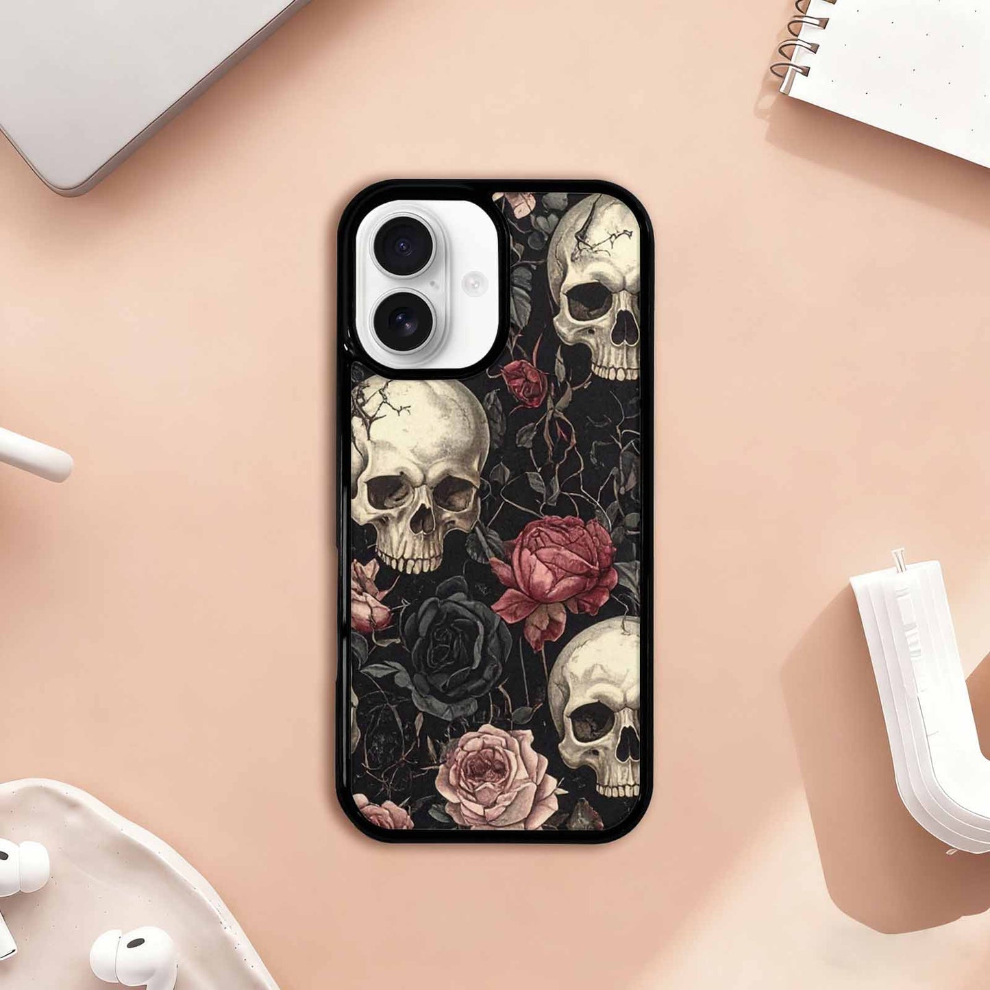 iPhone 17 Case — Skulls Roses And Skulls Gothic Skulls, Custom Designed Case Cover