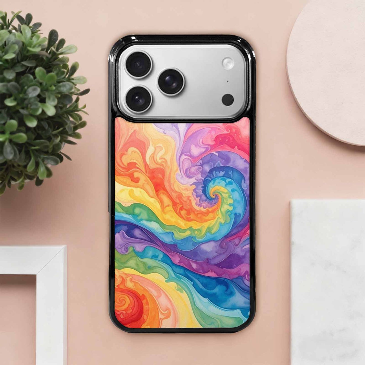 iPhone 17 Pro Max Case — Tie Dye Swirls Tie Dye Tie, Custom Designed Case Cover