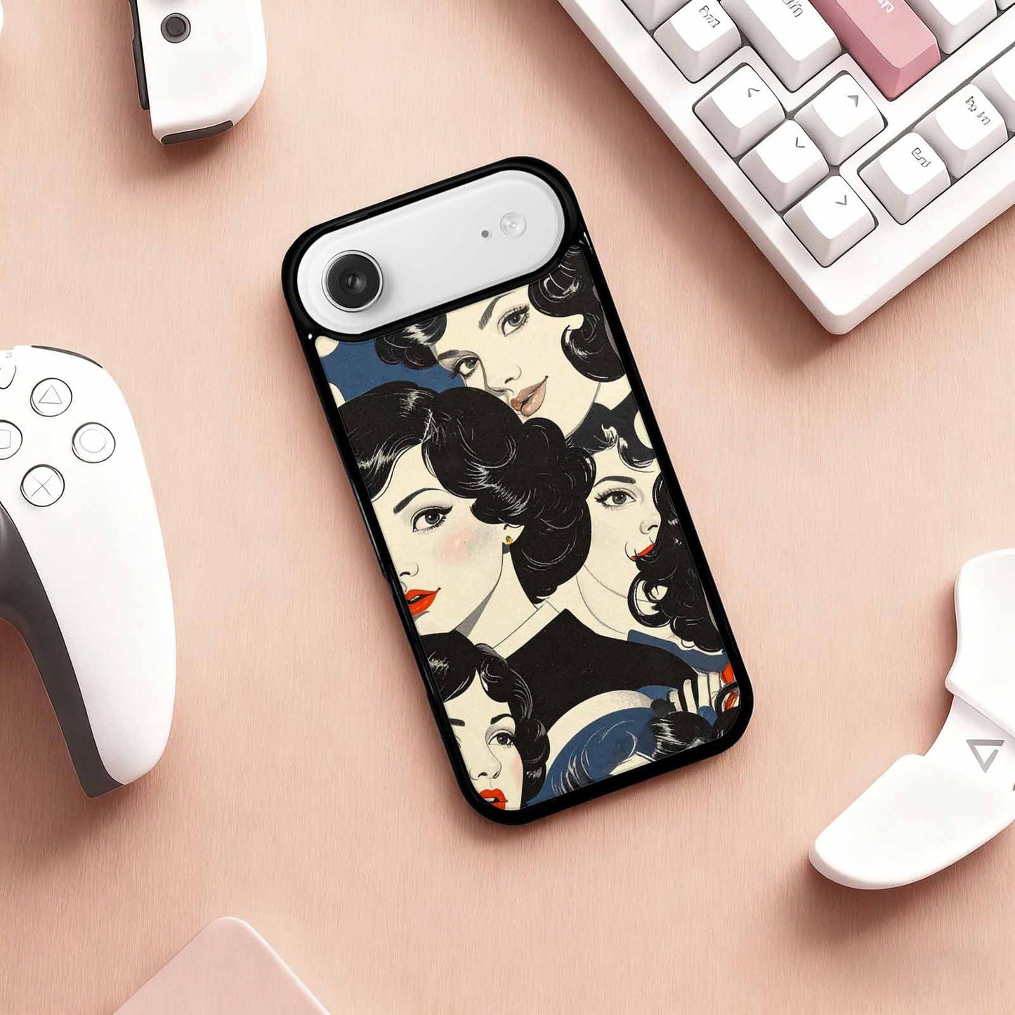 iPhone 17 Air Case — Seamless Repeating Pattern Of Overlapping Retro, Custom Art Phone Cover