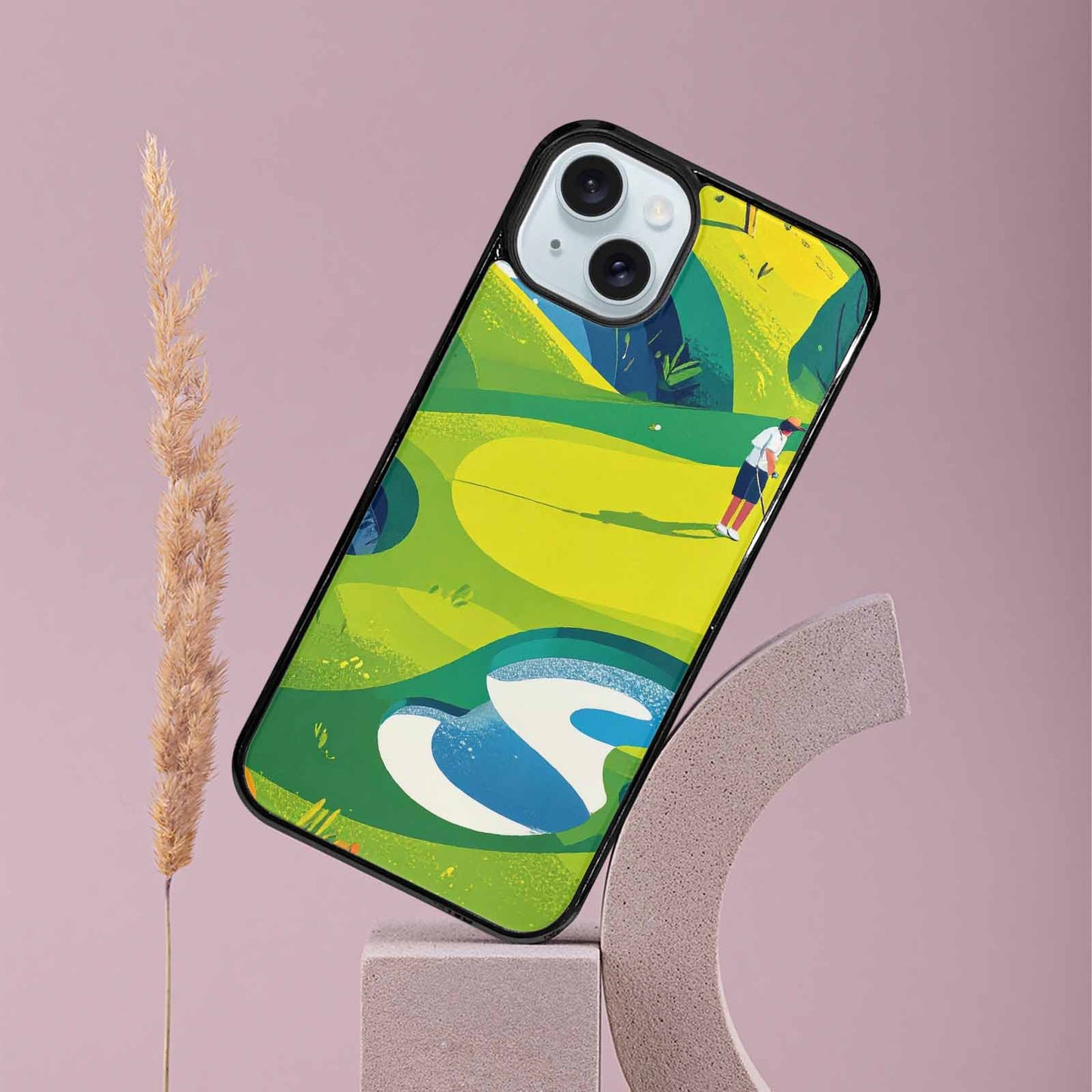 iPhone 15 Plus Case — Golf Cartoon Art Pattern, Personalized Phone Case