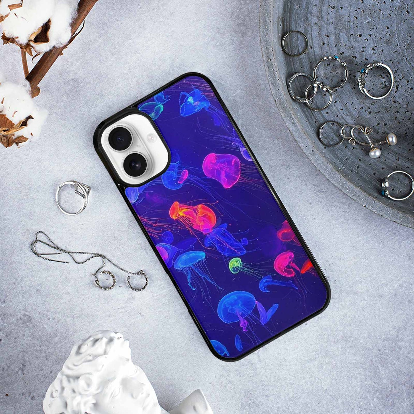 iPhone 16 Plus Case — Jellyfish Glow Jellyfish Glow Pattern Hundreds, Custom Phone Case