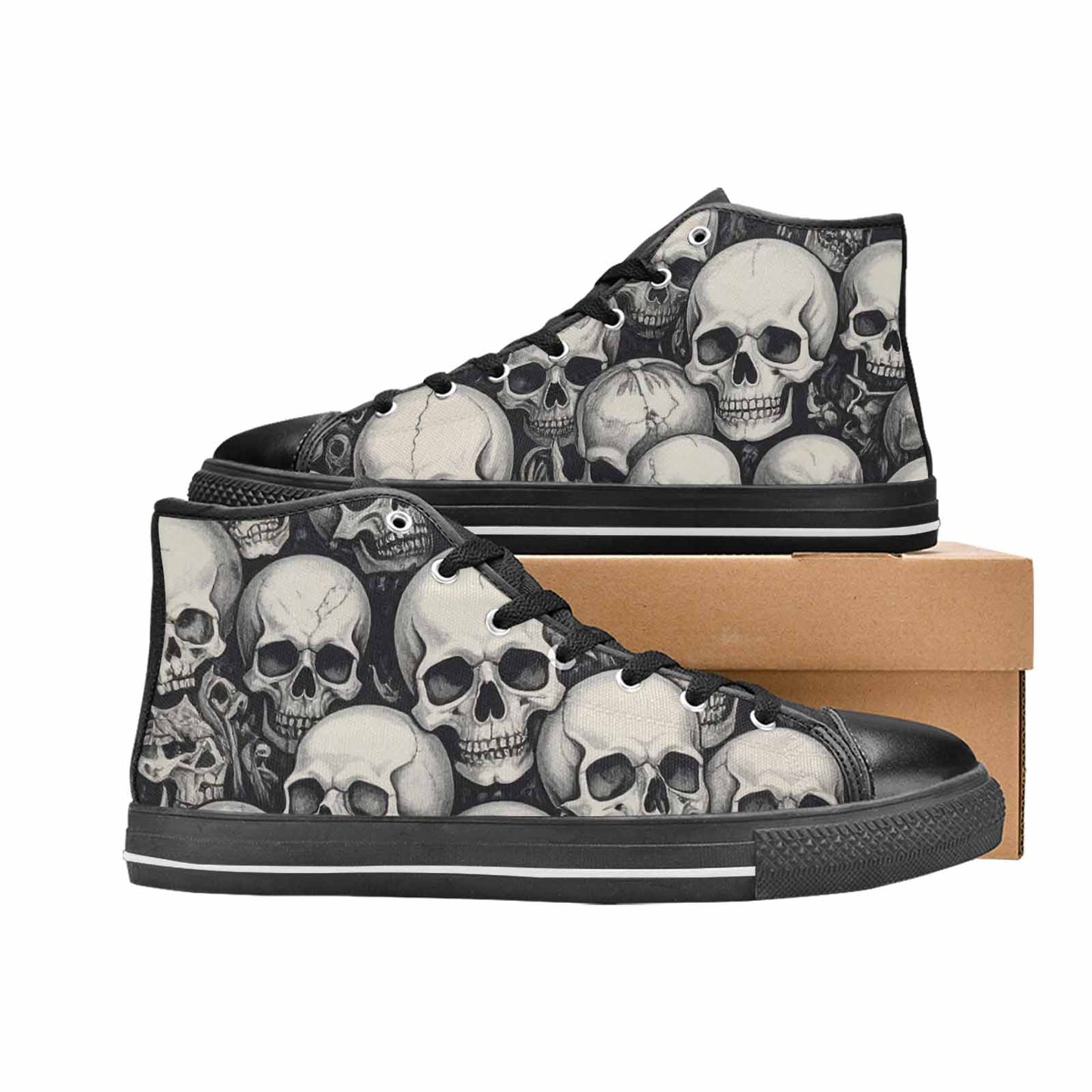 MEN'S Skulls - Classic High Top Canvas Dark Academia Sneakers