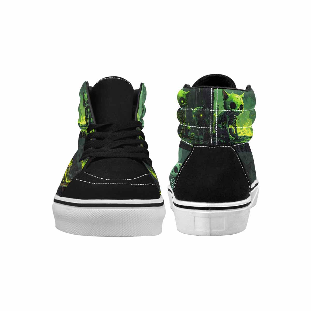 MEN'S Toxic Melting Skeleton Cats High Top Canvas Dreamlike Custom Shoes