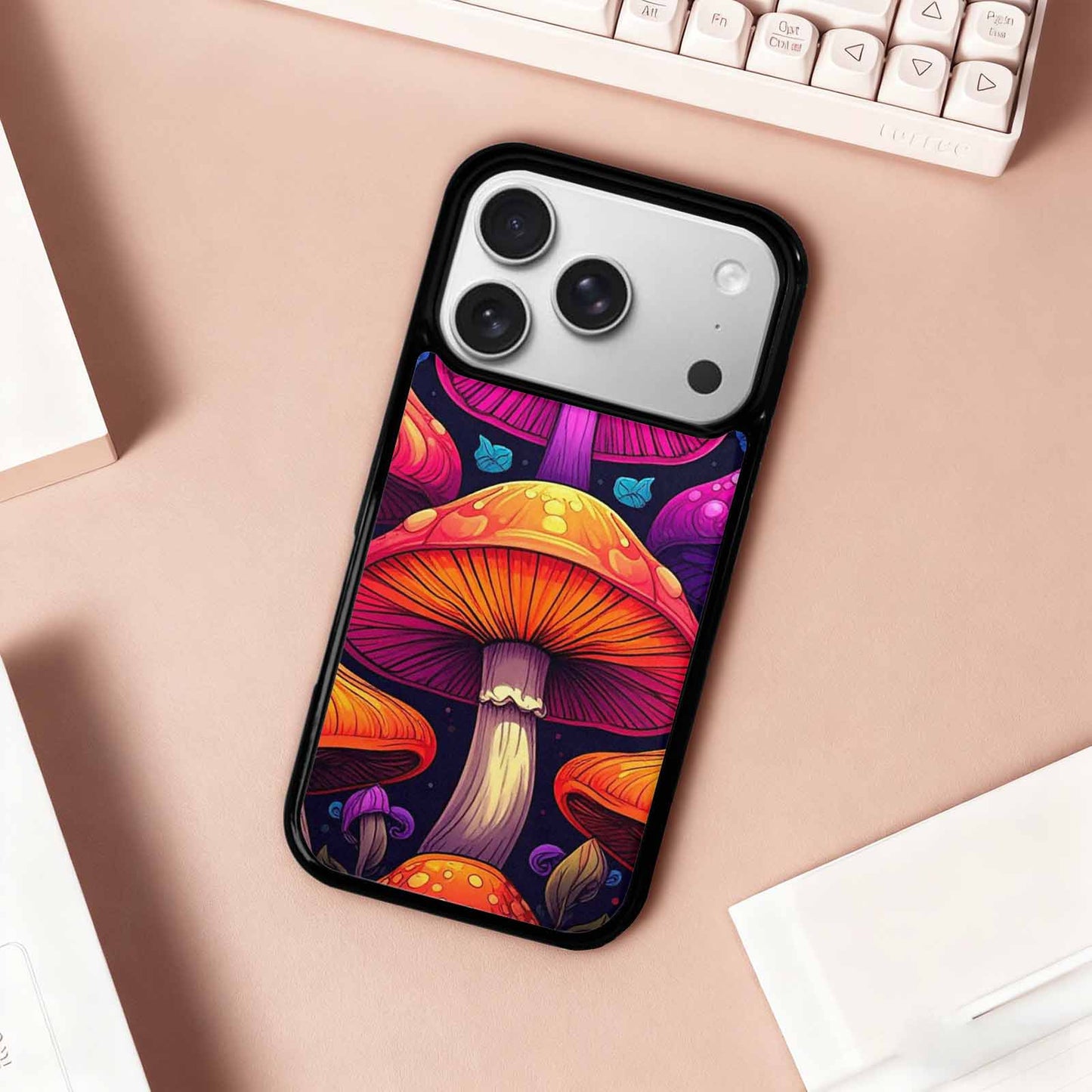 iPhone 17 Pro Case — Psychedelic Mushroom Cartoon Pattern Cartoon Cute, Original Design Phone Case