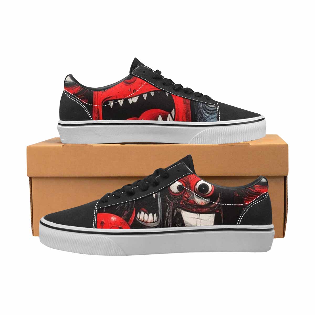 WOMEN'S Monsters (general) Lace-Up Canvas Vibrant Chaos Sneakers
