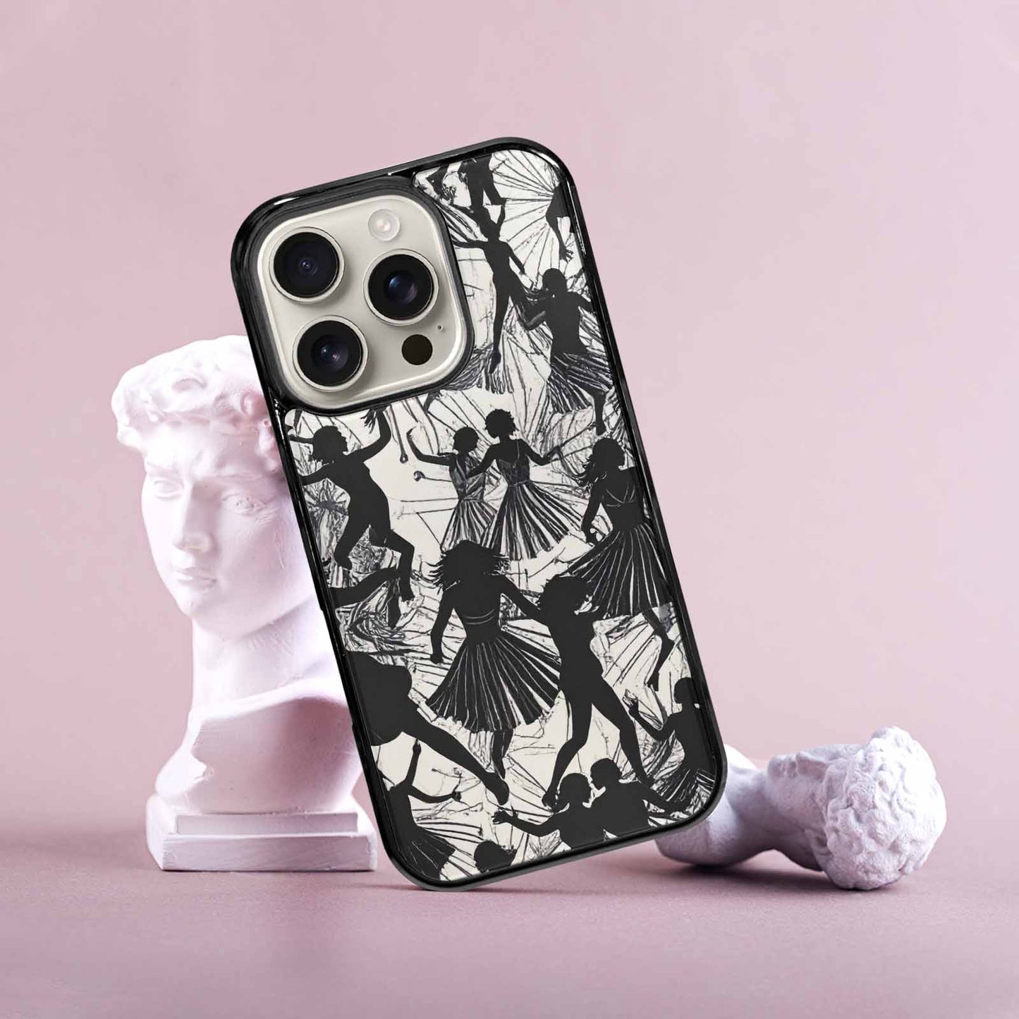 iPhone 16 Pro Case — Bold Dancing Figure Line Art Pattern, Custom Made Phone Cover
