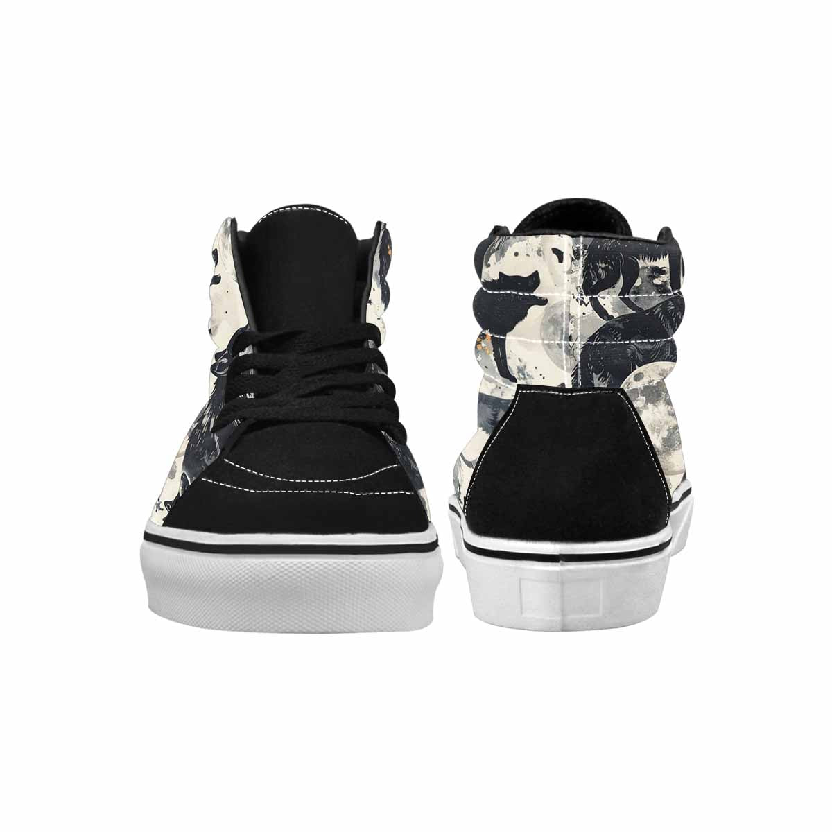 WOMEN'S Wolf Silhouette Moon High Top Canvas Dark Academia Custom Shoes