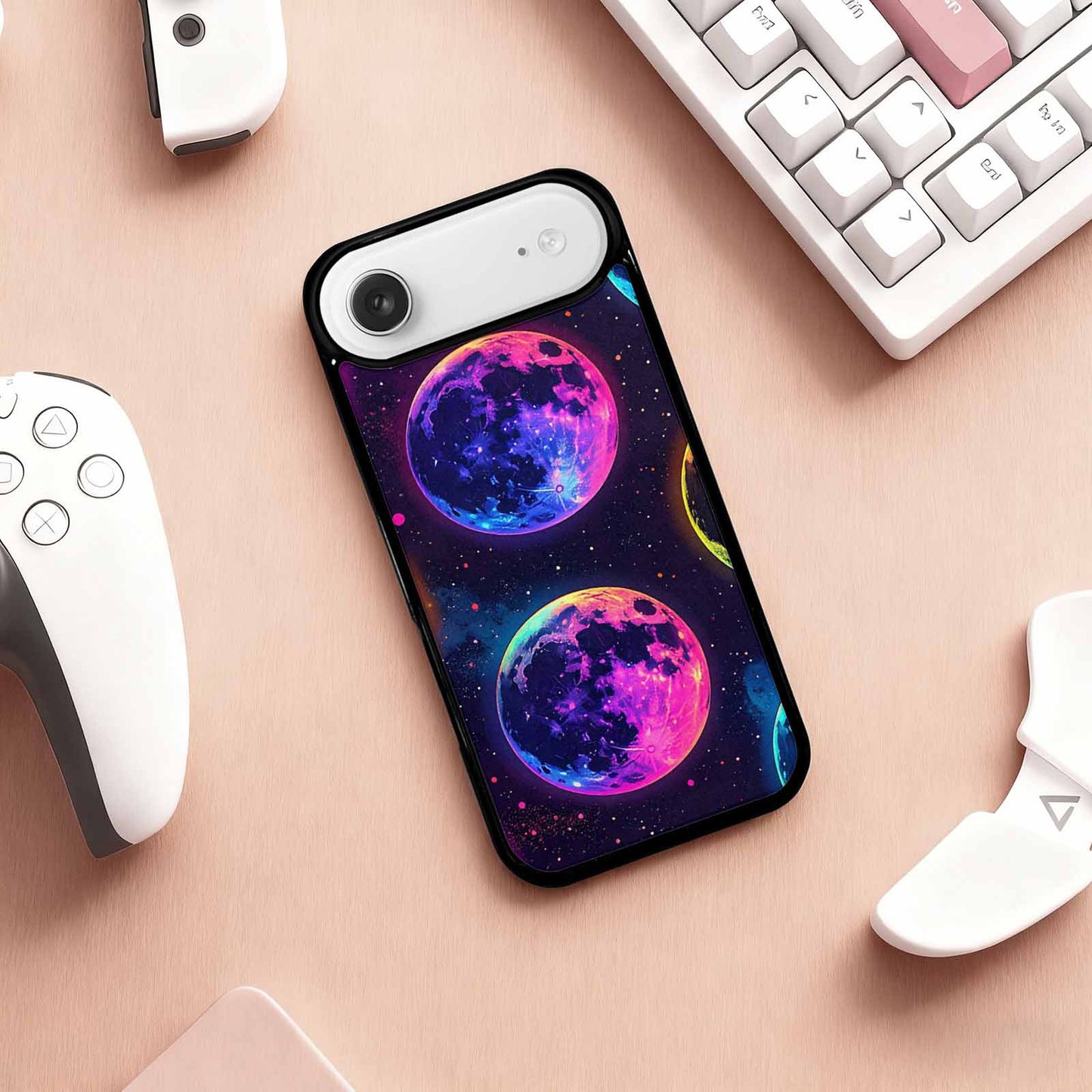 iPhone 17 Air Case — Neon Winter Moon Seamless Cartoon Cute, Customized Protective Case