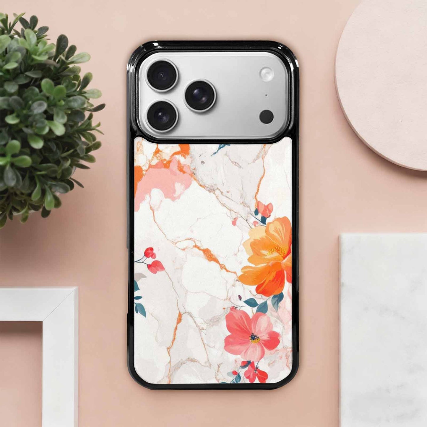 iPhone 17 Pro Max Case — Marble Floral Art Seamless Floral, Original Design Phone Case