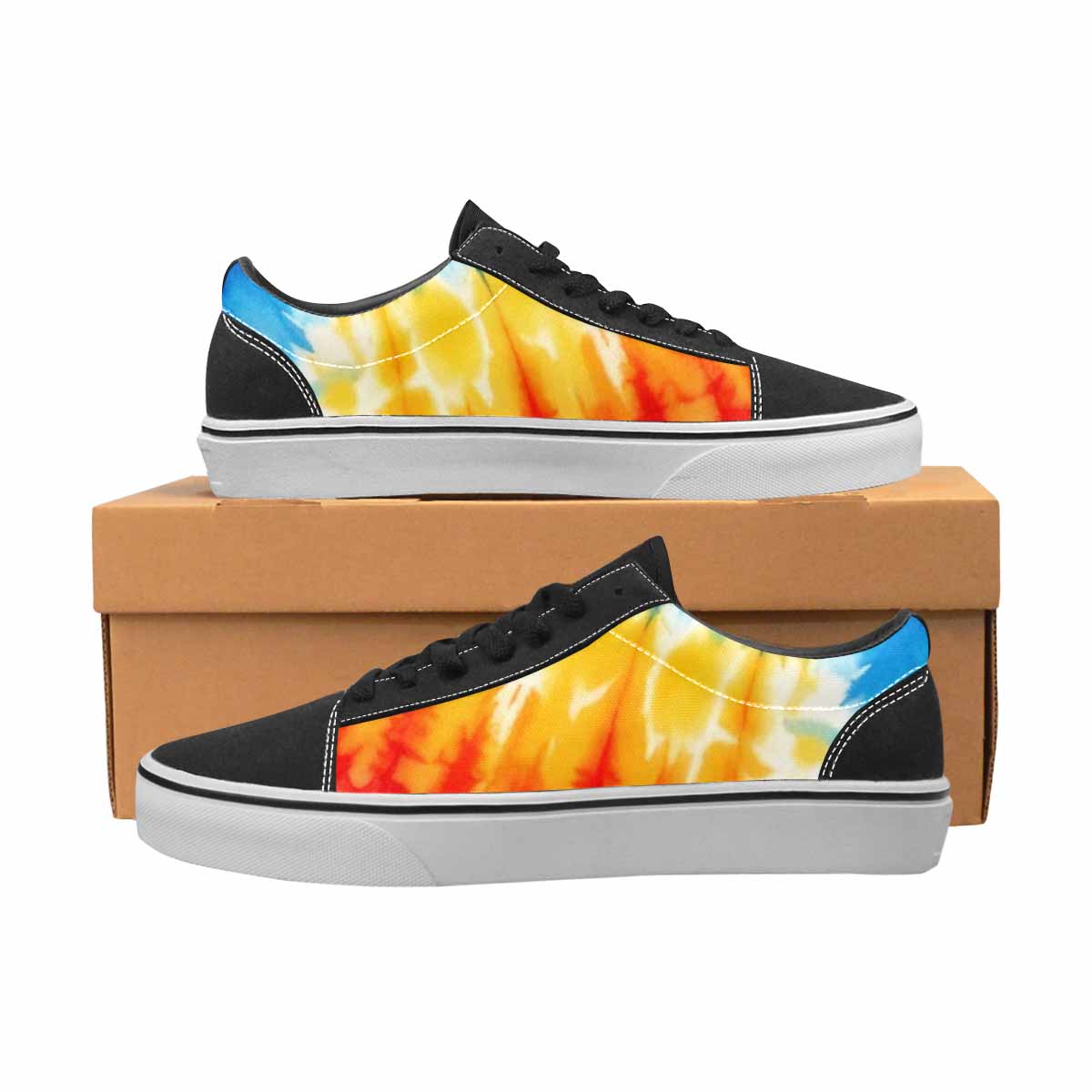 WOMEN'S Tie Dye Drip Canvas Lace-Up Grunge Custom Sneakers