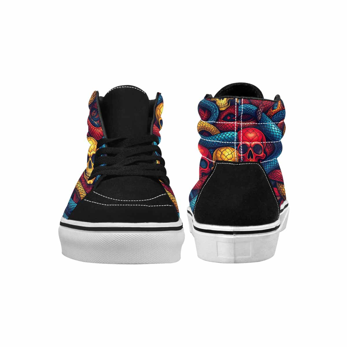 WOMEN'S Snake Skulls Print High Top Canvas Neon Fantasy Shoes
