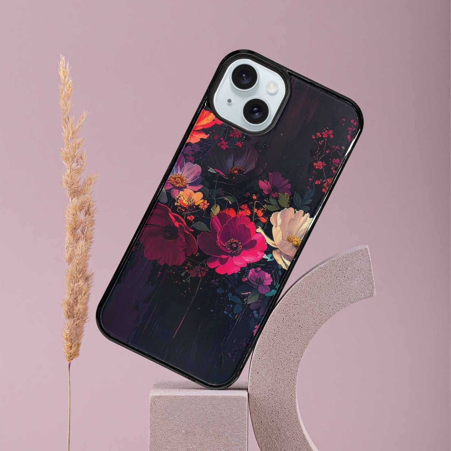 iPhone 15 Plus Case — Shadowy Glitch Floral Pattern Hundreds Of, Unique Phone Case Design