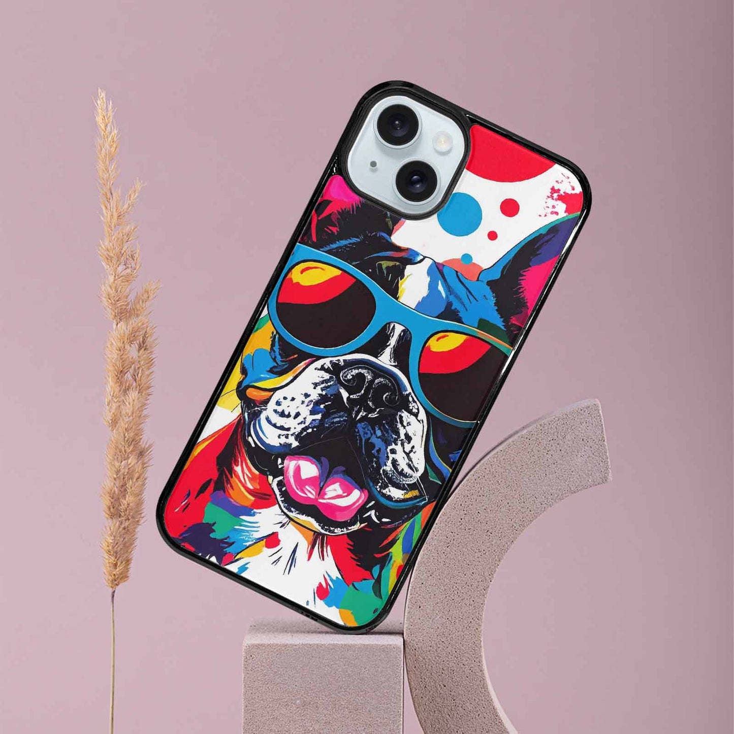 iPhone 15 Plus Case — French Bulldog Pop Art Pattern, Custom Made Phone Cover