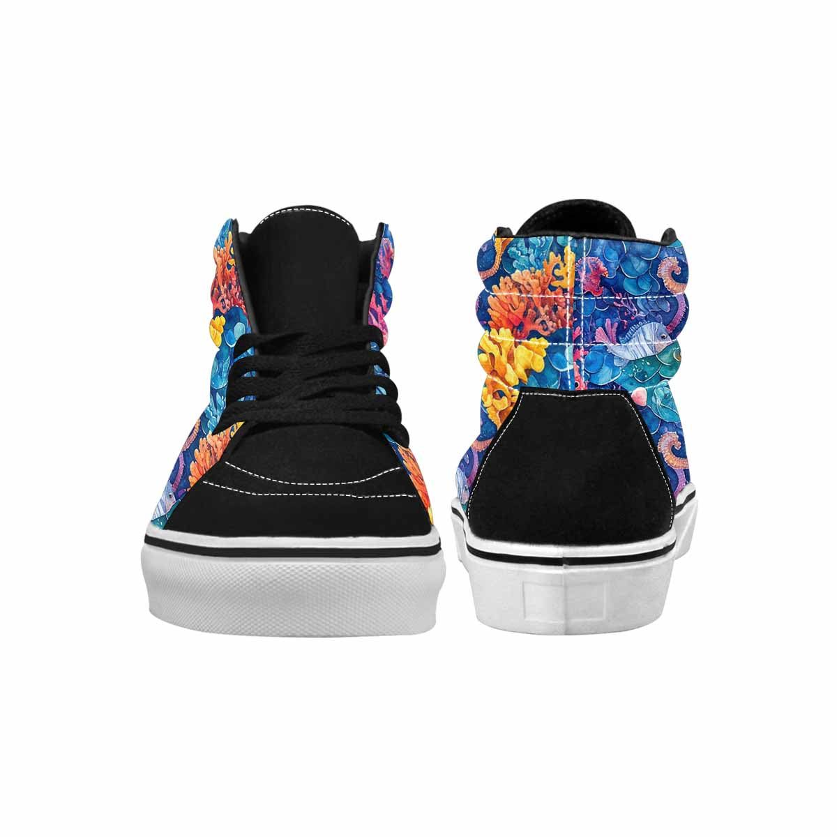 WOMEN'S Fish Scale Coral High Top Canvas Y2K Custom Sneakers