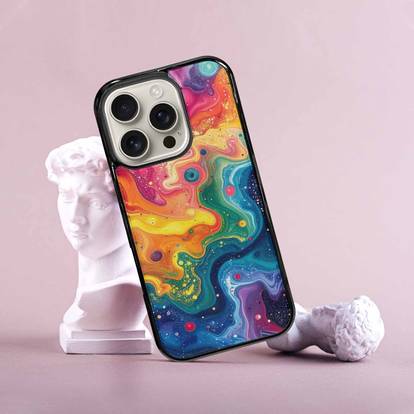 iPhone 16 Pro Case — Galaxy Art Colorful Cosmic Dust Small, Custom Printed Phone Case