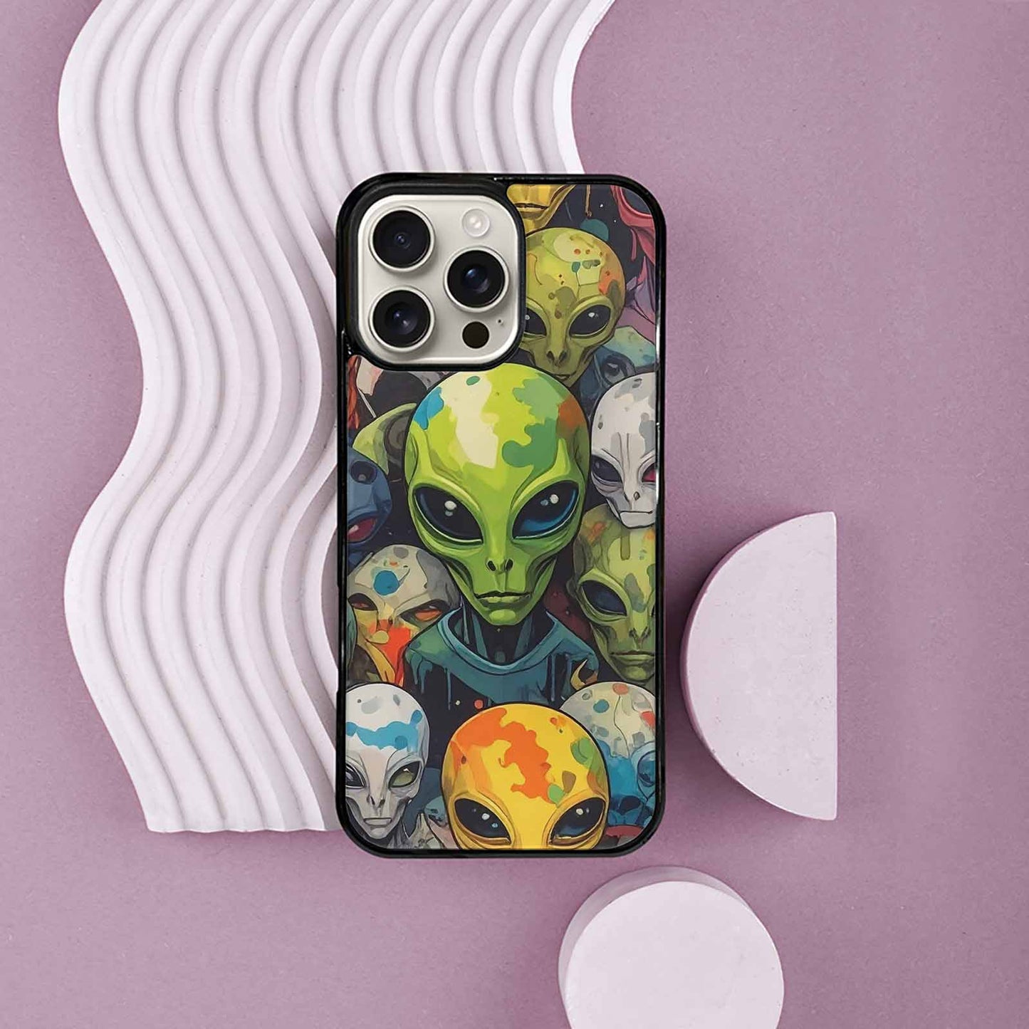 iPhone 16 Pro Max Case — Aliens Camo Aliens Pattern Hundreds Of, Custom Phone Case
