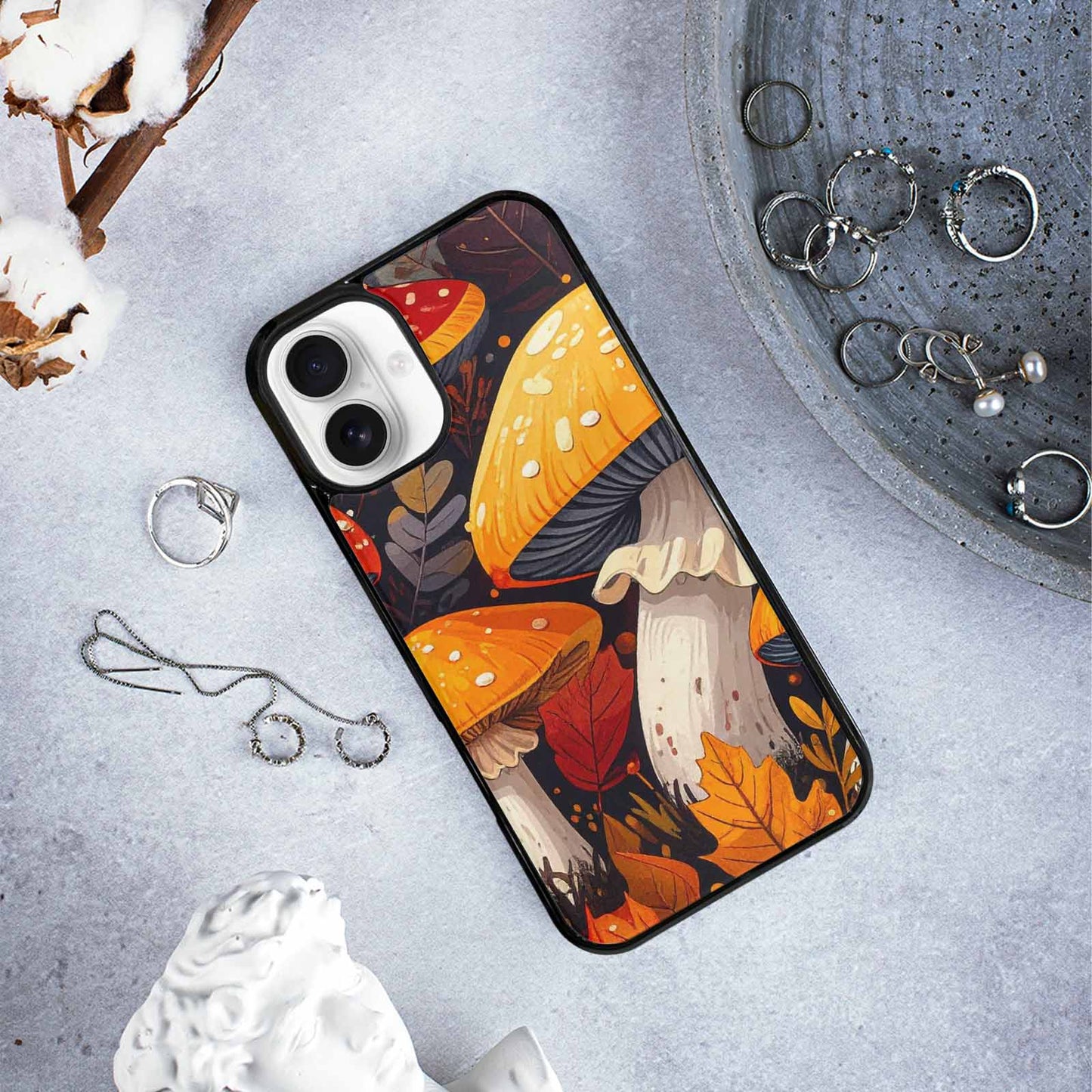iPhone 16 Plus Case — Bold Autumn Mushroom Bold Autumn Mushroom, Custom Phone Case