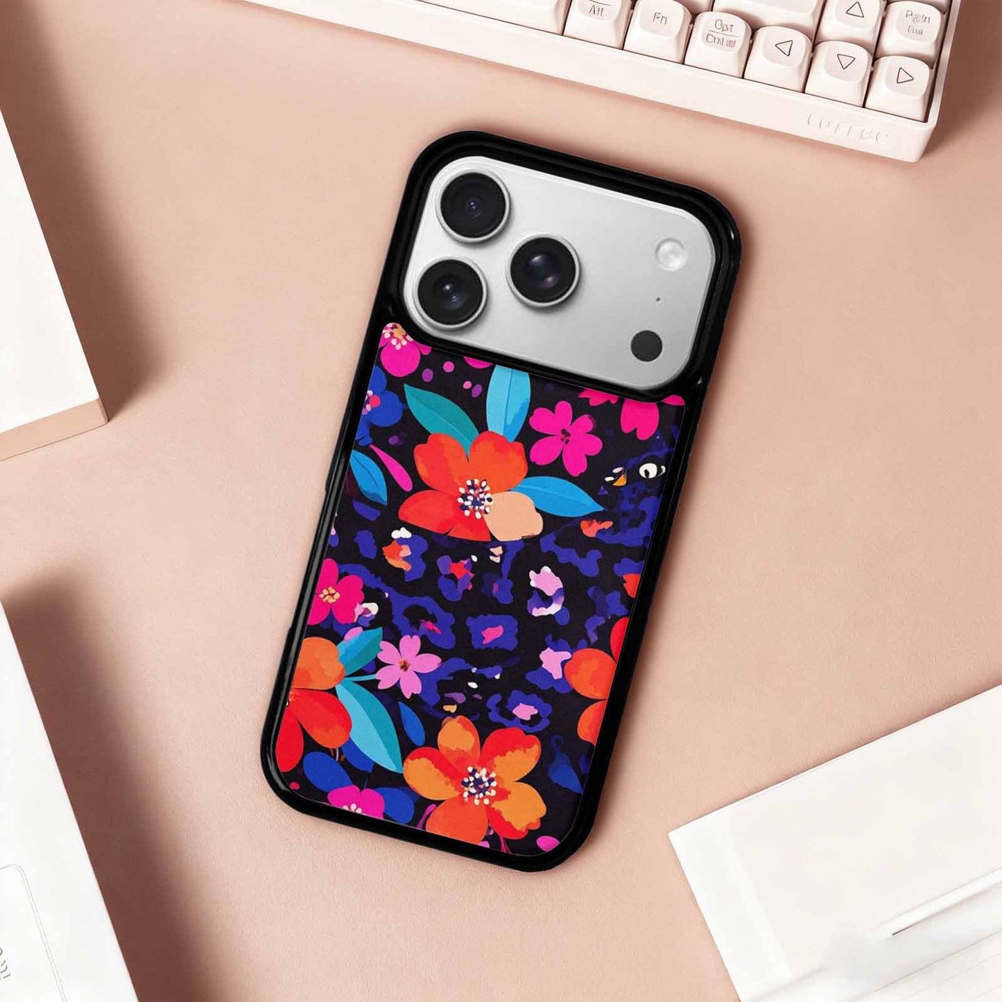 iPhone 17 Pro Case — Leopard Print Floral Seamless Pattern Animal, Custom Print Case Cover