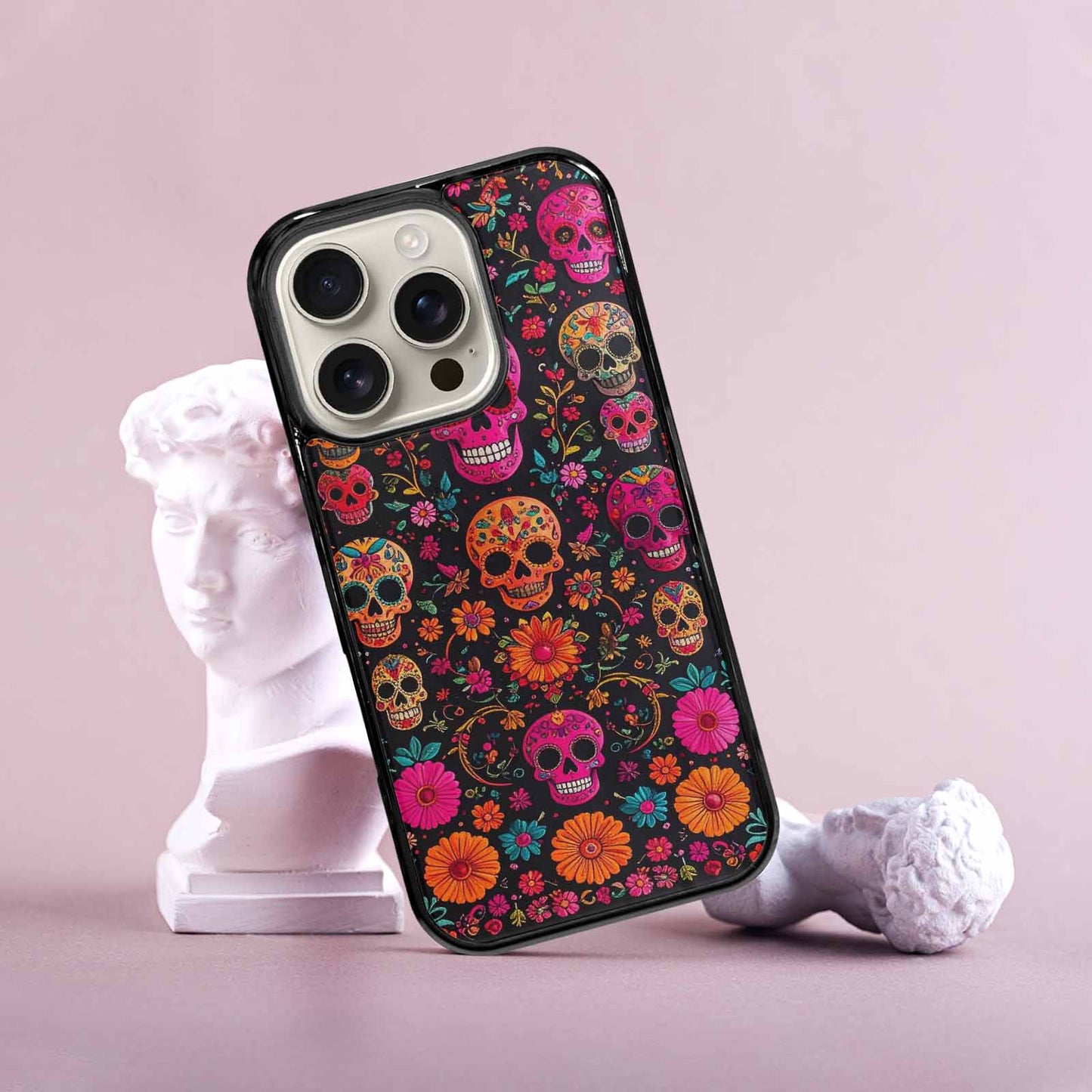 iPhone 16 Pro Case — Colorful Dia De Los Muertos Sugar, Unique Phone Case Design