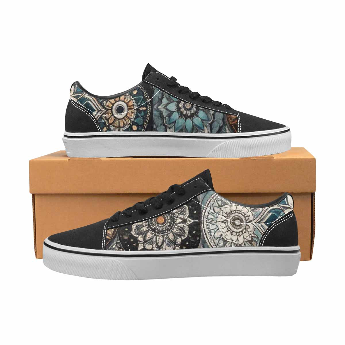MEN'S Mandala Canvas Lace-Up Wallpaper Art Custom Shoes