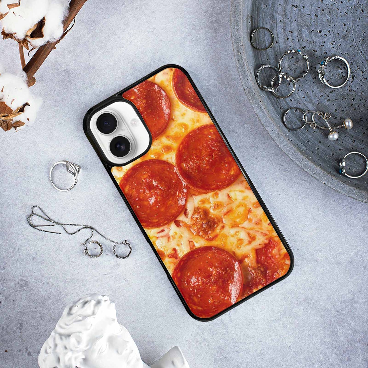 iPhone 16 Plus Case — Pepperoni Pizza Print Custom, Custom Print Case Cover